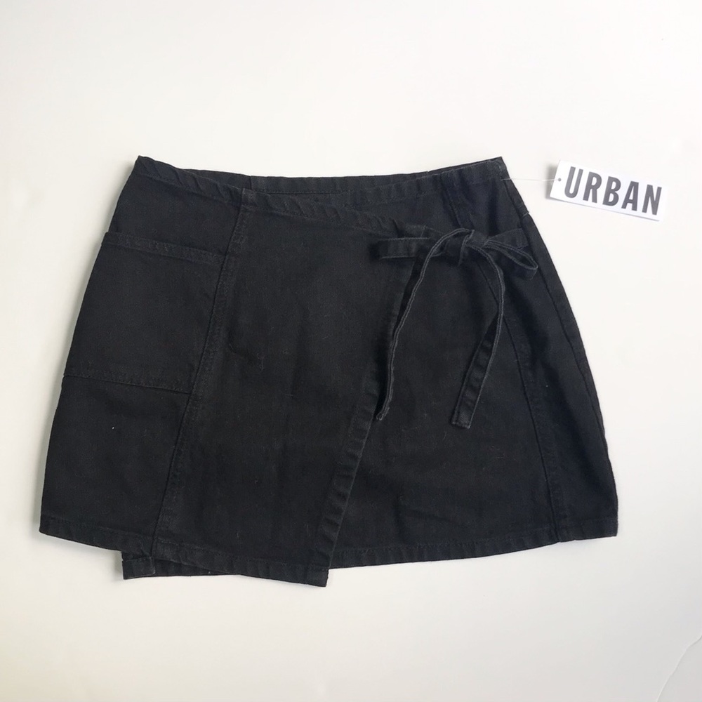 BDG Denim Mini Wrap Skirt